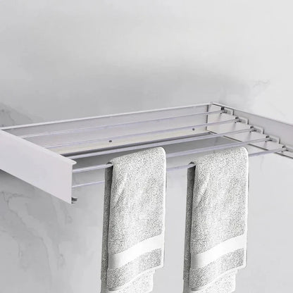 Wall-Mounted Foldable Clothes Drying Rack – 12 Bars | Space Saving | Stainless Steel