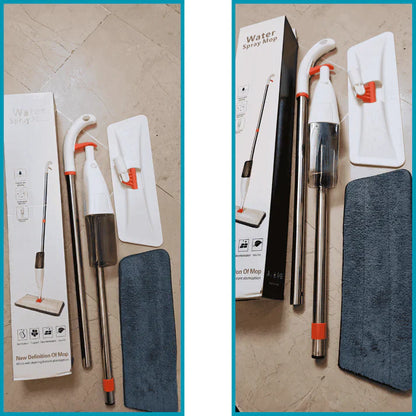 360° Spray Mop with Microfiber Pad – Hands-Free Wringing | Refillable Tank | No Bucket Needed