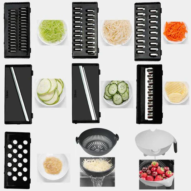9-in-1 Magic Vegetable Slicer & Dicer | Drain Basket Included