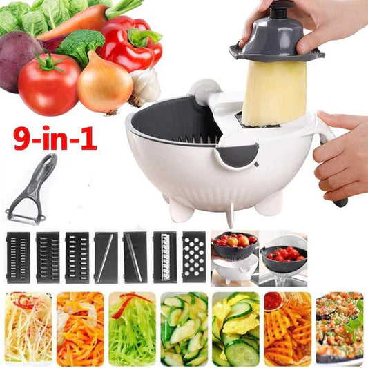 9-in-1 Magic Vegetable Slicer & Dicer | Drain Basket Included